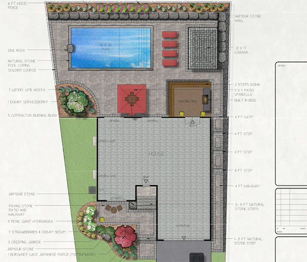 GREYSTONE Landscape Design Garden Backyard sample design 2_